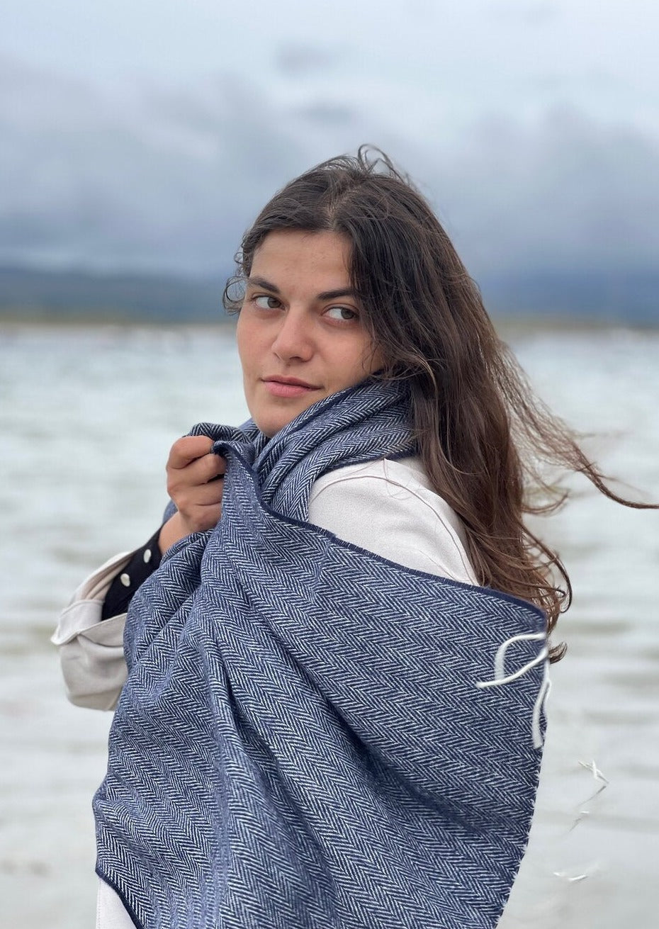 McNutt Nautical Navy Cashmere Wrap