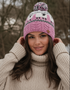 Erin Aran Sheep Bobble Hat | Pink & Grey