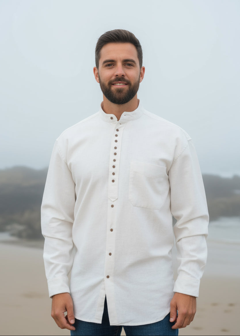 Civilian Men's Grandfather Shirt | Stone