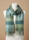 Foxford Lambswool Scarf | Green & Blue Check