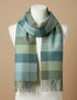 Foxford Lambswool Scarf | Green & Blue Check