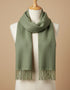 Foxford Lambswool Scarf | Green Herringbone
