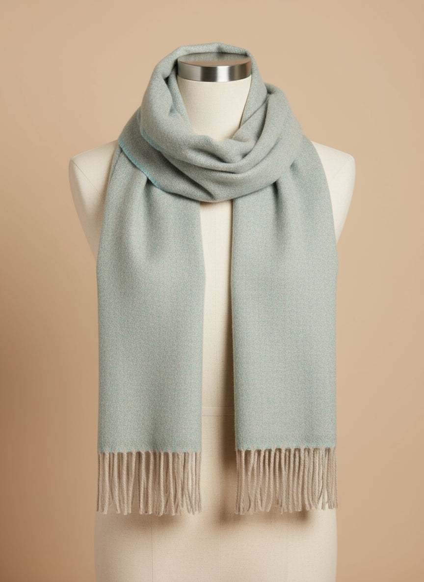 Foxford Lambswool Scarf | Aqua Melange