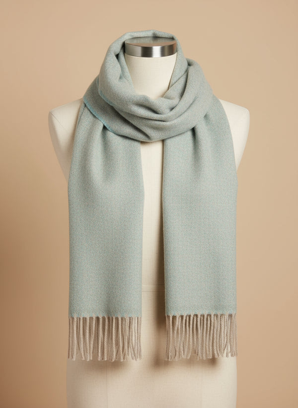 Foxford Lambswool Scarf | Aqua Melange