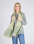 Foxford Blanket Edge Green Extra-Fine Merino Scarf