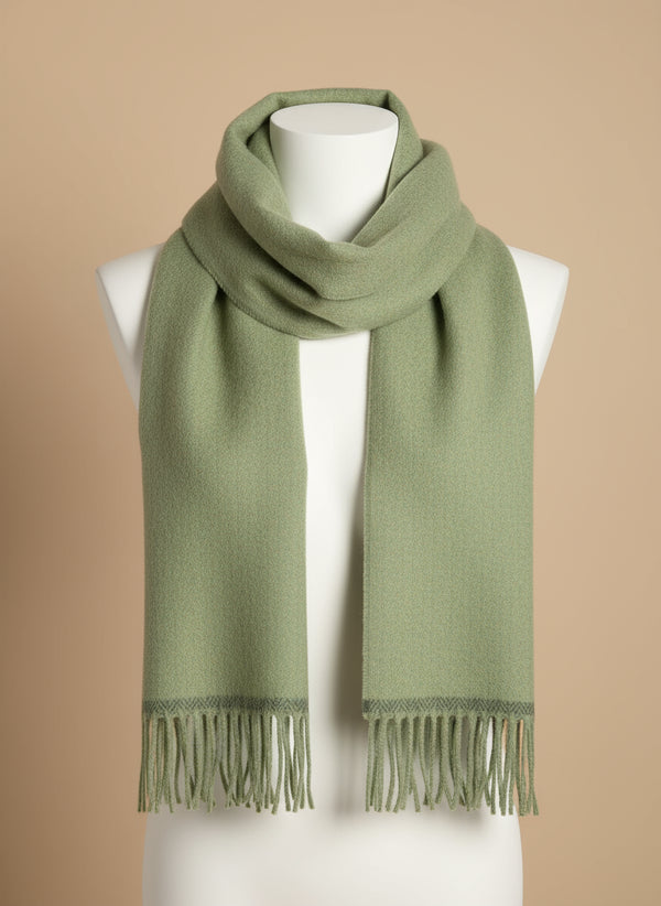 Foxford Lambswool Scarf | Green Melange
