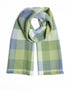 Foxford Giant Merino Scarf | Green & Blue Block