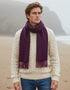 Foxford Lambswool Scarf | Magenta Juniper Herringbone