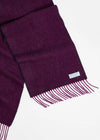 Foxford Lambswool Scarf | Magenta Juniper Herringbone