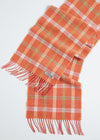 Foxford Orange Check Lambswool Scarf