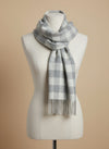 Foxford Grey & White Check Lambswool Scarf