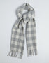 Foxford Lambswool Scarf | Grey & White Check | Handwoven in Ireland