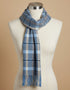 Foxford Lambswool Scarf | Blue & Mink Check