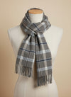Foxford Grey & Mink Check Lambswool Scarf
