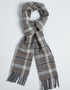 Foxford Grey & Mink Check Lambswool Scarf