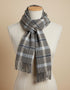 Foxford Lambswool Scarf | Grey & Mink Check
