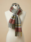 Foxford Rust and Green Tartan Lambswool Scarf