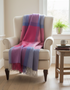 Foxford Lambswool Throw | Pink Purple Check