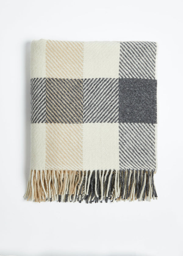 Foxford Classic Dublin Check Merino Throw