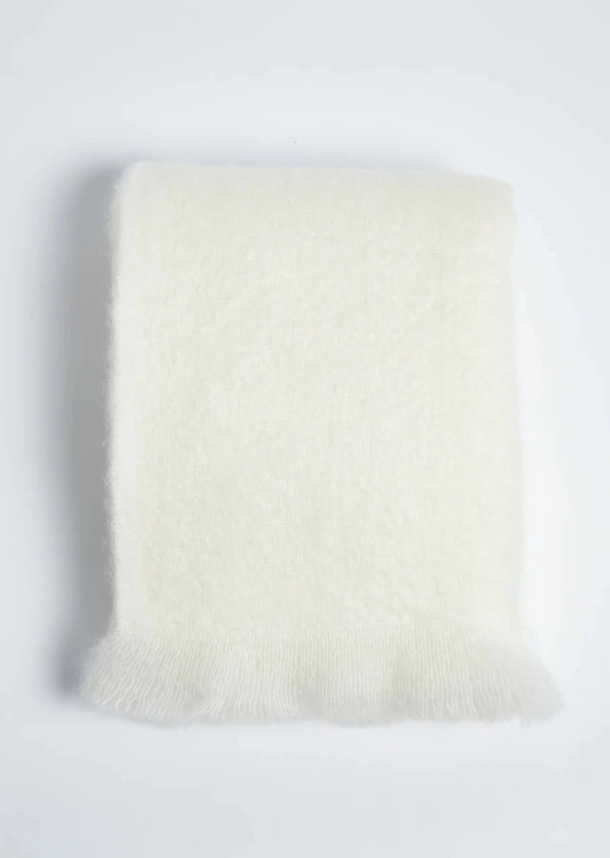 Foxford Off White Mohair Throw