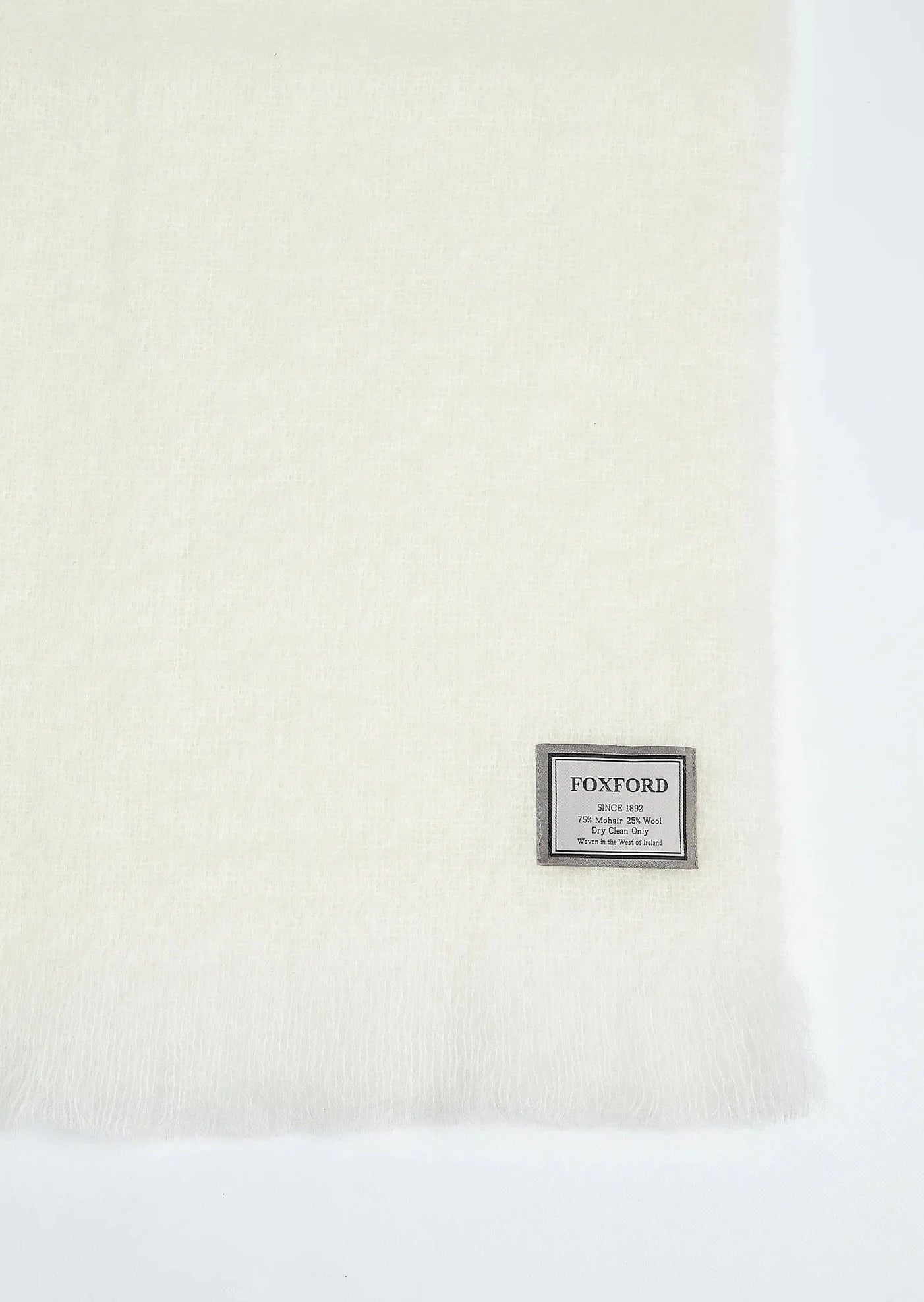 Foxford Off White Mohair Throw