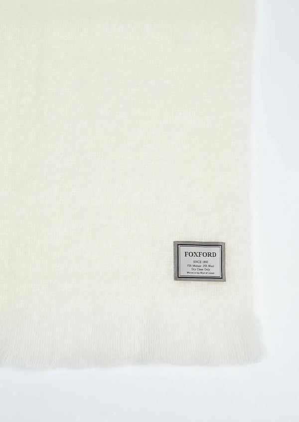 Foxford Off White Mohair Throw