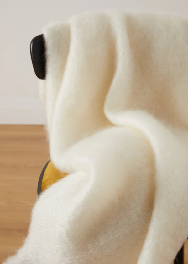 Foxford Mohair Throw | Off White