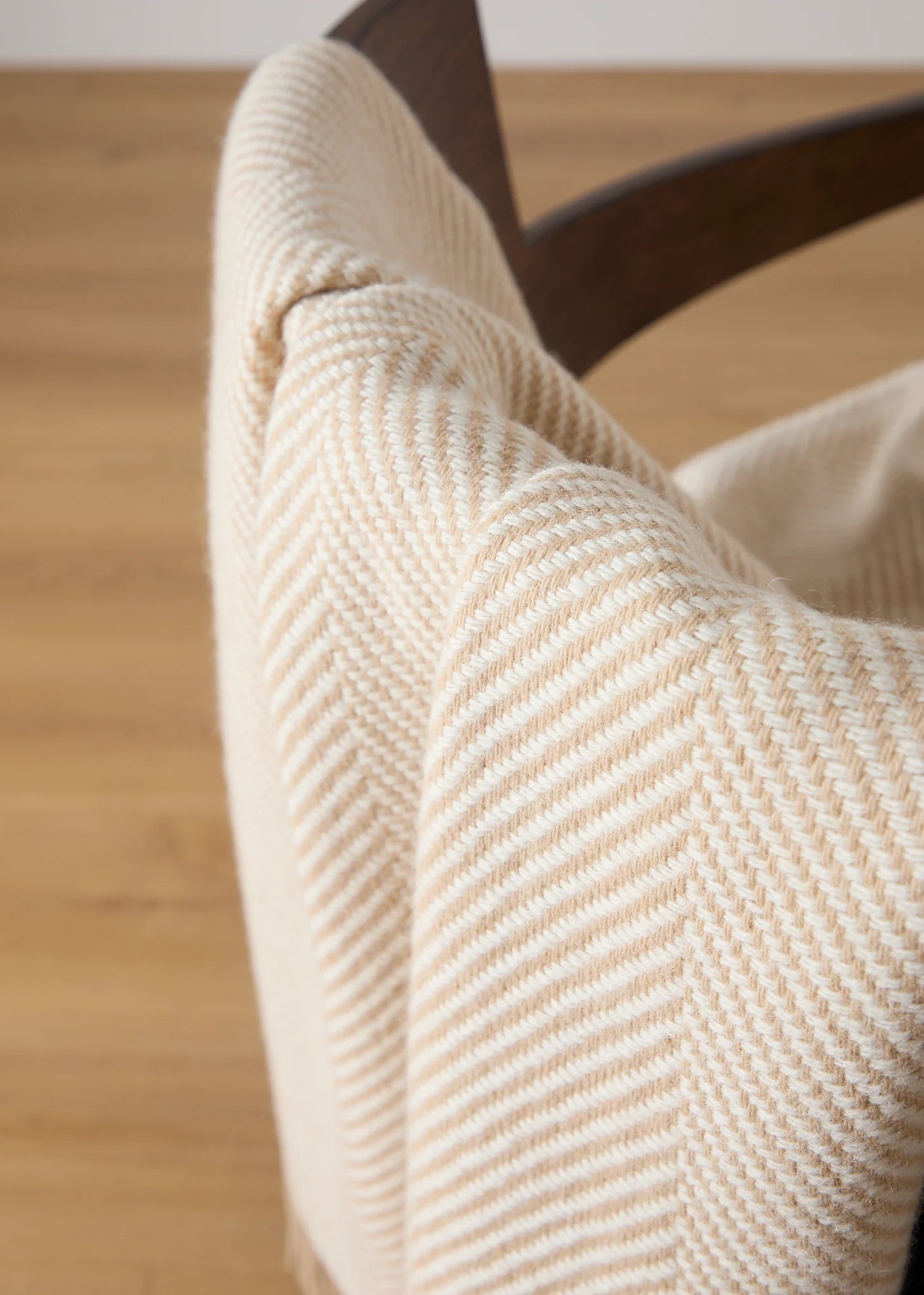 Foxford Merino Throw | Camel & White