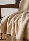 Foxford Merino Throw | Camel & White