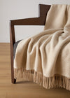 Foxford Merino Throw | Camel & White