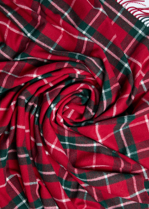 Foxford Lambswool Throw | Ashford Green Check