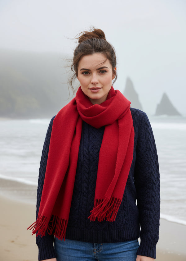 Foxford Lambswool Scarf | Red