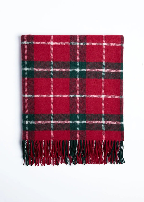 Foxford Lambswool Throw | Ashford Green Check