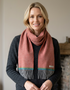 Foxford Lambswool Scarf | Terracotta Herringbone