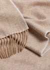 Foxford Lambswool Scarf | Camel Herringbone