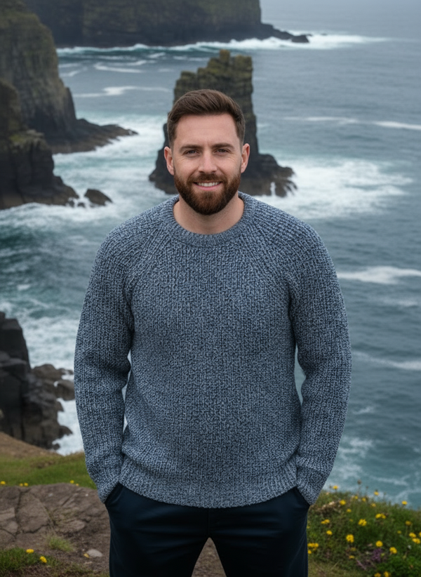 Fisherman Rib Merino Sweater | Slate