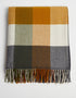 Foxford Lambswool Throw | Grey Mustard Block