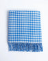 Foxford Cornish Blue Gingham Lambswool Baby Blanket