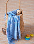 Foxford Cornish Blue Gingham Lambswool Baby Blanket