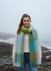 Foxford Giant Mohair Scarf | Blue Green