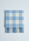 Foxford Blue Check Lambswool Baby Blanket