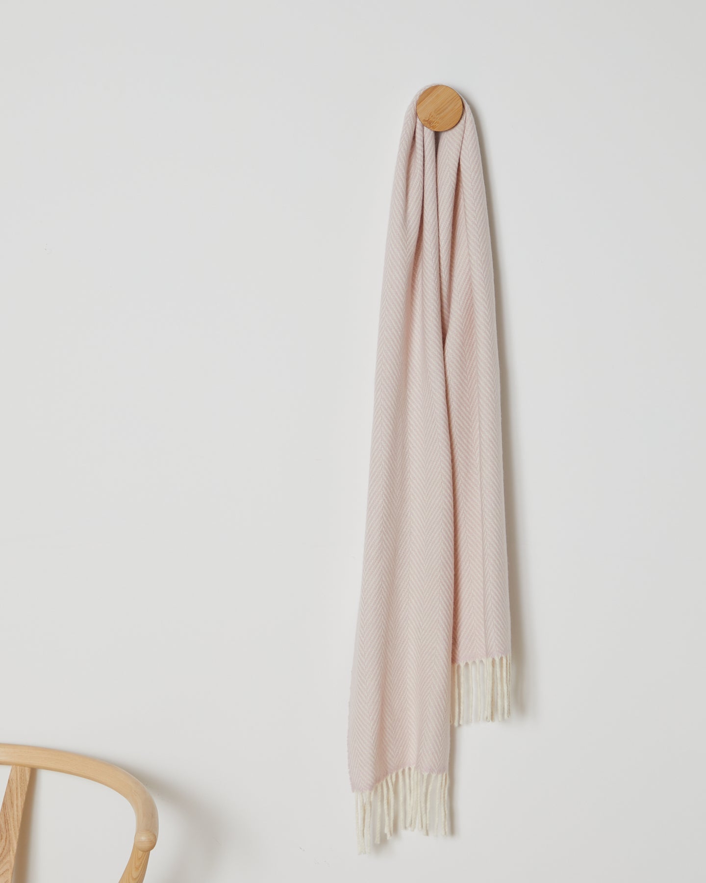 Foxford Pink And White Herringbone Scarf