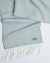 Foxford Sage & White Herringbone Cashmere Scarf