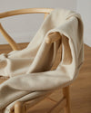 Foxford White and Bone Herringbone Cashmere Throw