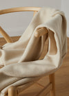 Foxford White and Bone Herringbone Cashmere Throw