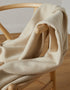 Foxford Herringbone Cashmere Throw | White Bone
