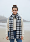 Foxford Giant Merino Scarf | Charcoal Check