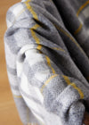 Foxford Lambswool Throw | Grey White Yellow