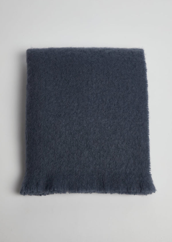 Foxford Hauge Blue Mohair Throw