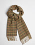 Foxford Modern Houndstooth Scarf | Burgundy & Brown Lambswool